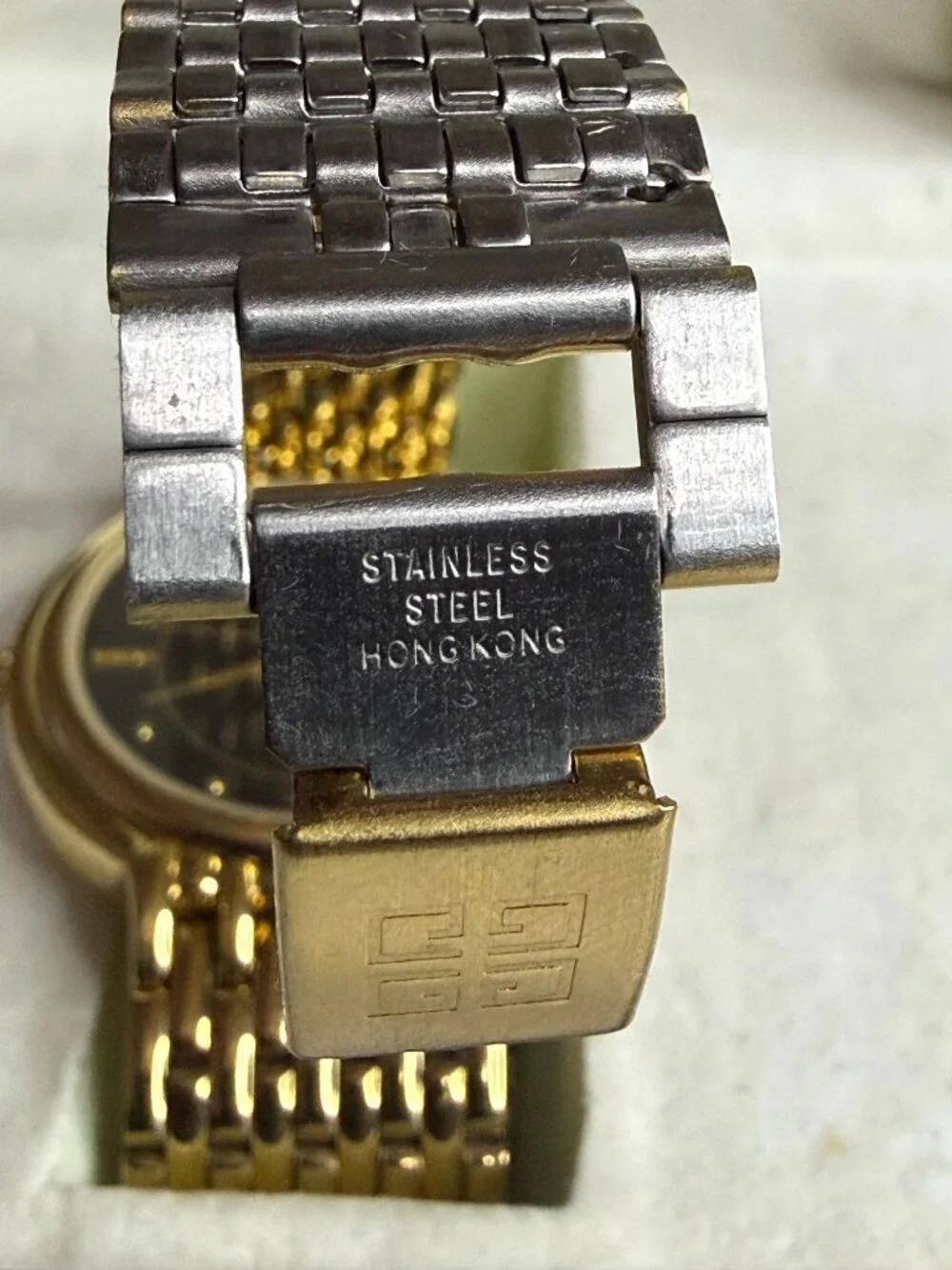 Vintage Givenchy Paris D.A.L. 90 Watch - 36mm Black Dial Genuine Diamond Accent